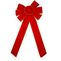 Red Christmas Bow w/ Rosette Knot (50 Cmx27 Cmx7 Cm)